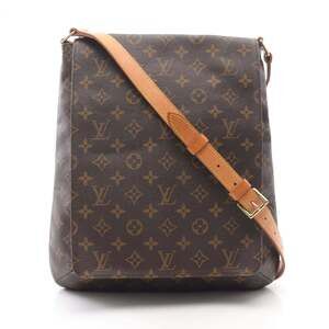 LOUIS VUITTON Authentic Brown Monogram Leather Shoulder Bag